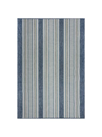 KADIMA DESIGN Outdoor Teppich Streifen, Geometrisch, Terrasse schmutzabweisend in Blau-Grün