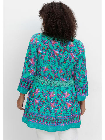 sheego by Joe Browns Longbluse in aqua-gemustert