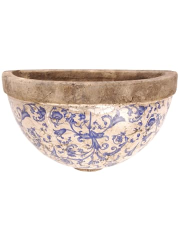Esschert Design 3er-Set: Blumentopf in blau/weiß