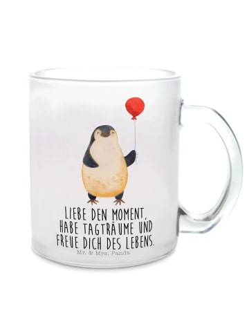 Mr. & Mrs. Panda Glas Pinguin Luftballon mit Spruch in Transparent