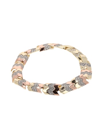 faina Women Link Bracelet With Rhinestones in Gold Multicolor