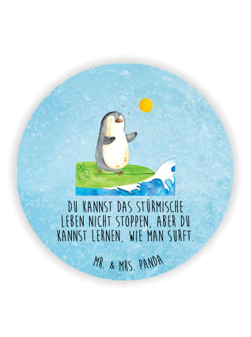 Mr. & Mrs. Panda magnet Pinguin Surfer mit Spruch in Eisblau