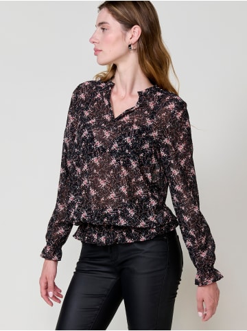 KOROSHI Printed long sleeve blouse for women in SCHWARZ