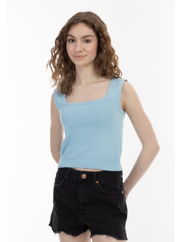 myMo Damen Strick Top in Hellblau