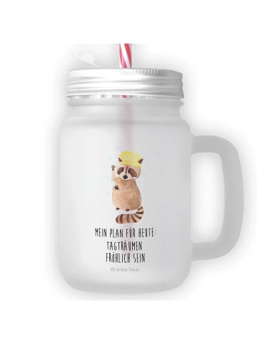 Mr. & Mrs. Panda Glas Waschbär mit Spruch in Transparent