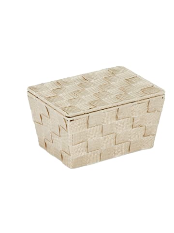 relaxdays 2 x Aufbewahrungskorb in Beige - (B)19,5x (H)10,5 x (T)14,5 cm