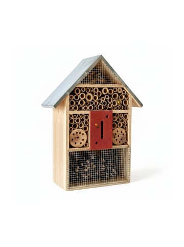 relaxdays Insektenhotel in Natur/ Silber - (B)30 x (H)40 x (T)8 cm