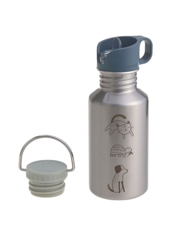 Lässig Edelstahl-Trinkflasche 500 ml - Happy in green,silver