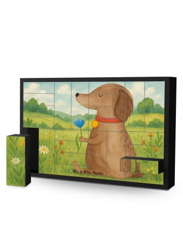Mr. & Mrs. Panda Befüllbarer Adventskalender Hund Blume Design o... in Weiß