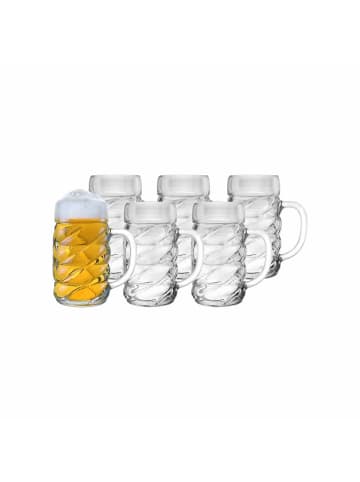 Stölzle 12er Set Bierkrüge Diamond 0,5 l & 1 l transparent in transparent