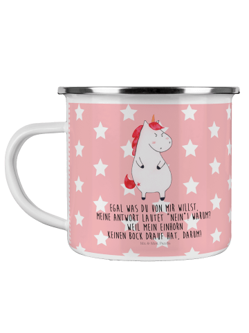 Mr. & Mrs. Panda Teetasse Einhorn Wut mit Spruch in Rot Pastell