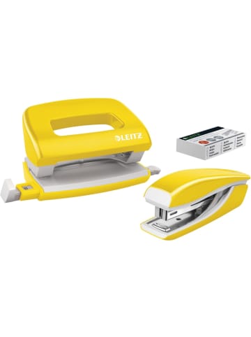 Leitz Schreibtisch-Set Mini Nexxt Wow Locher/Heftgerät 5060/5528 gelb