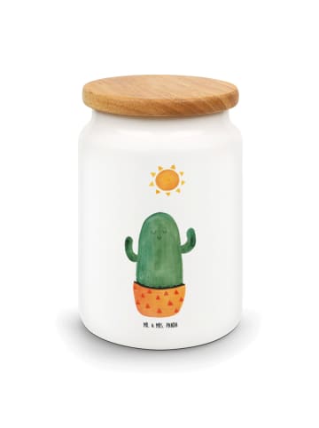 Mr. & Mrs. Panda Kaffeedose Kaktus Sonne ohne Spruch in Weiß