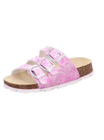 Tieffußbett Pantolette FUSSBETTPANTOFFEL in Rosa/Silber