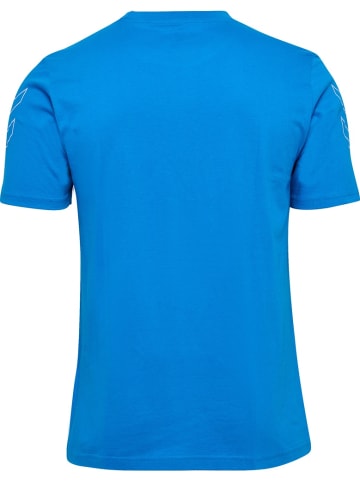 Hummel Sportshirt "Hmlelemental Chevron Cotton Tee" in Blau