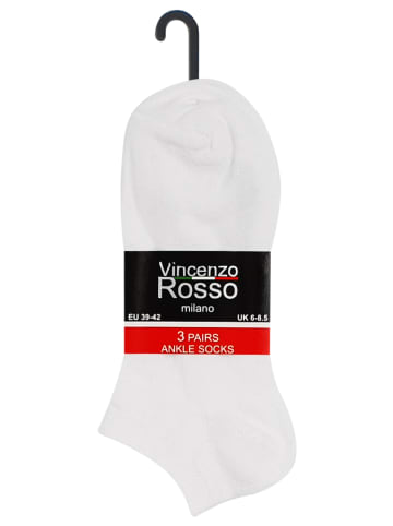 Vincenzo Rosso 24 Paar Sneaker Socken in Weiss