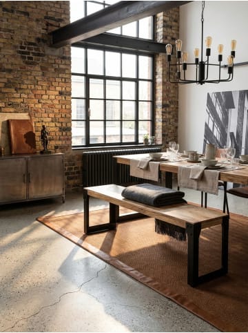 KADIMA DESIGN Esszimmerbank 120x40x45 cm Massivholz Metall Industrial,