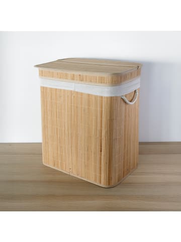 NUXIO Wäschekorb aus Bambus ARVI, 100 l in Beige, (B) 32 x (H) 60 x (L) 52 cm