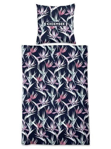 Chiemsee Bettwäsche-Set Bali mit Botanik-Print in Marine und Rosa