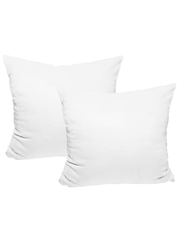 JACK 2er Set Teddy Flausch Kissen 50x50cm in Weiß