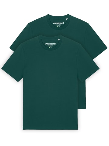 wat? Apparel T-Shirt 2er Pack Bio Basic T-Shirt Männer in Dunkelgrün