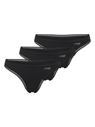 Sloggi String Blue GO Crush 3er-Pack in Black