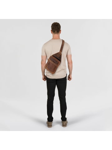 Greenburry Vintage Umhängetasche Leder 41 cm brown
