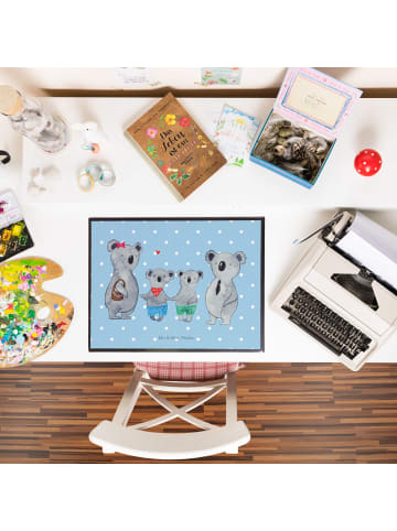 Mr. & Mrs. Panda Schreibunterlage Koala Familie zwei ohne Spruch in Blau Pastell