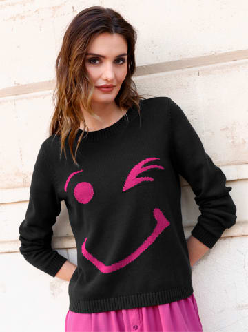 WITT WEIDEN Pullover in schwarz-fuchsia