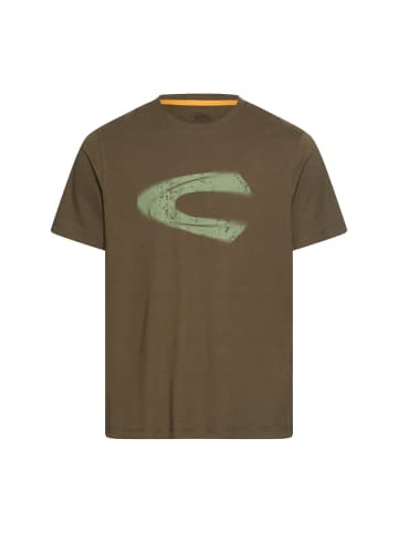 Camel Active T-Shirt mit Logoprint aus organic Cotton in Olivgrün