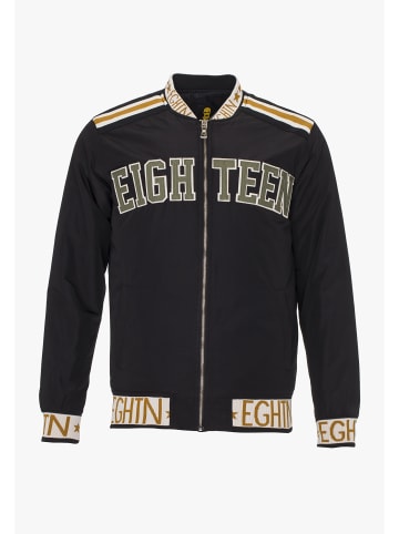 PLUS EIGHTEEN Herren Blouson Mit Logoprint in Schwarz