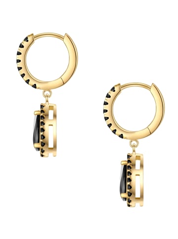 Glanzstücke München Creolen Sterling Silber gelbgold Zirkonia schwarz in gelbgold