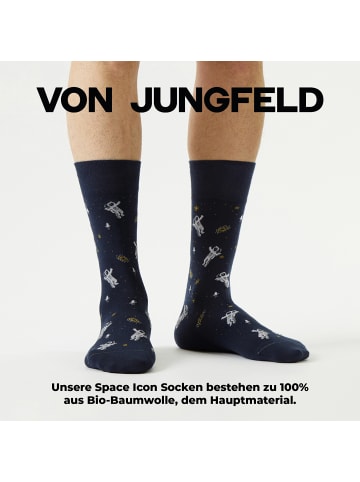 von Jungfeld Gemusterte Socken Astronauten Icon in Schwarz