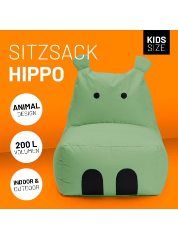 Lumaland LUMALAND Animal Line Kindersitzsack Hippo - Pastell Grün