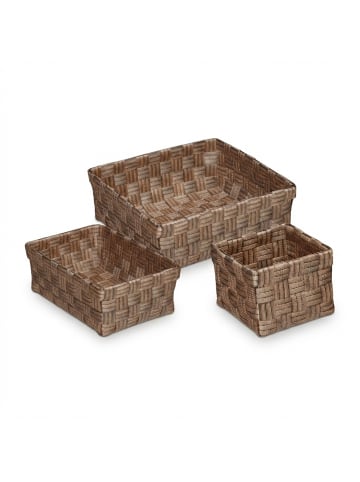 relaxdays 4-tlg. Aufbewahrungskorb Set in Braun