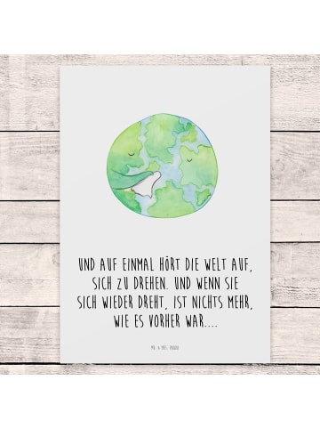 Mr. & Mrs. Panda Trauerspruchkarte Welt Weinen mit Spruch in Weiß