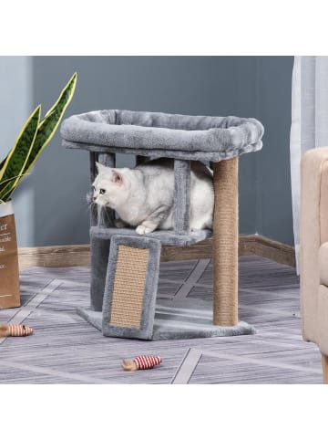 Pawhut Kratzbaum Hellgrau 40B x 40T x 57H cm