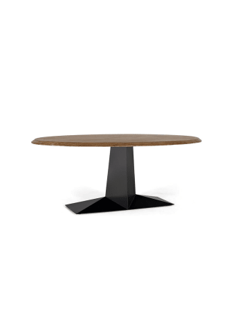 Giner y Colomer Esstisch aus natürlichem Akazienholz und schwarzem Eisen 200 cm in Brown