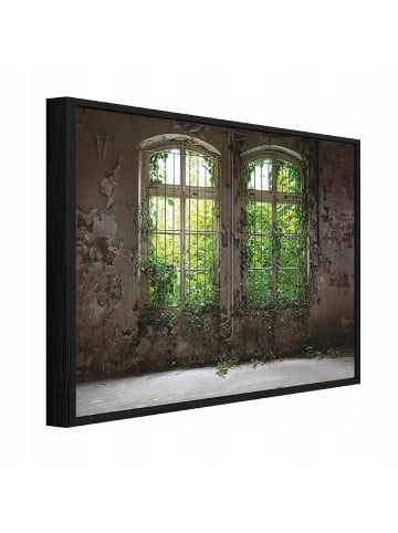 WALLARENA Bild mit Rahmen Fenster in Grün
