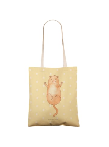 Mr. & Mrs. Panda Tasche Katze Umarmen ohne Spruch in Gelb Pastell