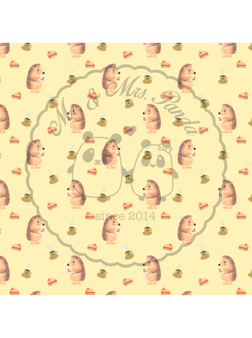 Mr. & Mrs. Panda Serviertablett Igel Kuchenstück ohne Spruch in Gelb