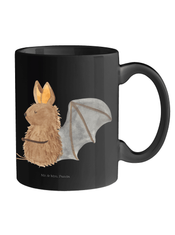 Mr. & Mrs. Panda Dekotasse Fledermaus Sitzen ohne Spruch in Schwarz