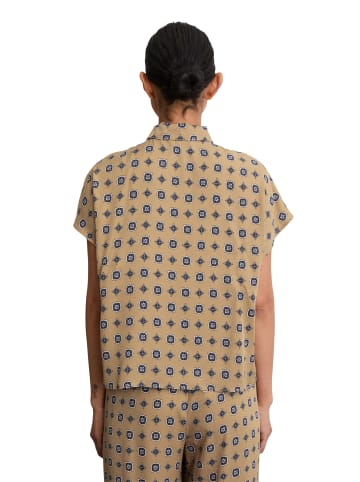 Marc O'Polo Gemusterte Bluse regular in Medium Beige