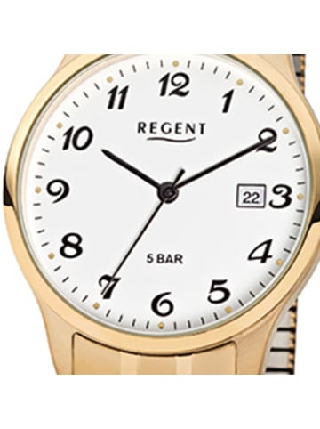 Regent Analog-Armbanduhr Regent Zugarmband gold mittel (ca. 36mm)