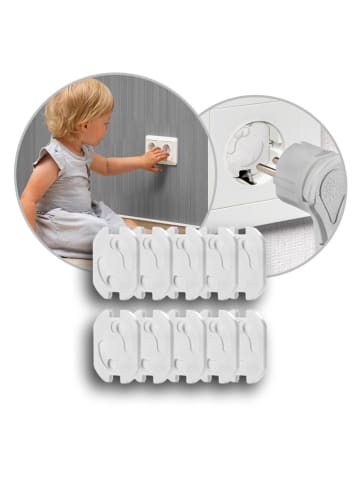 Reer Steckdosenschutz, klebbar, weiß, 10 Stück in Weiß ab 0 Monate