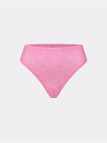 Erlich Textil  String ICONIC LACE HIGH WAIST BRAZIL STRING in bubblegum