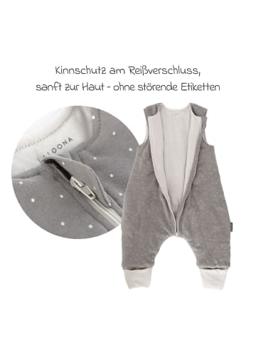 LaLoona Schlafsack mit Beinen wattiert - Dots - Taupe in beige,brown