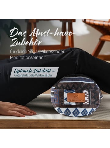 DoYourFitness Yoga-Bolster Tarik gefüllt Dinkelspelz rund Style 11 Bunt
