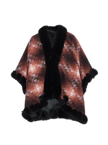 Usha Poncho in Orange Mehrfarbig