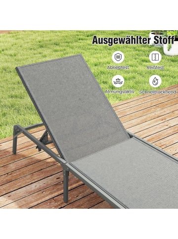 COSTWAY Sonnenliege klappbar in Grau